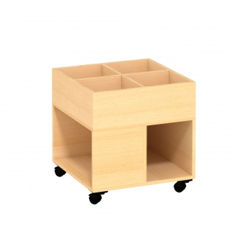 Bücherwagen,  72 cm hoch, 60x60 cm (B/T),  6 Fächer, 